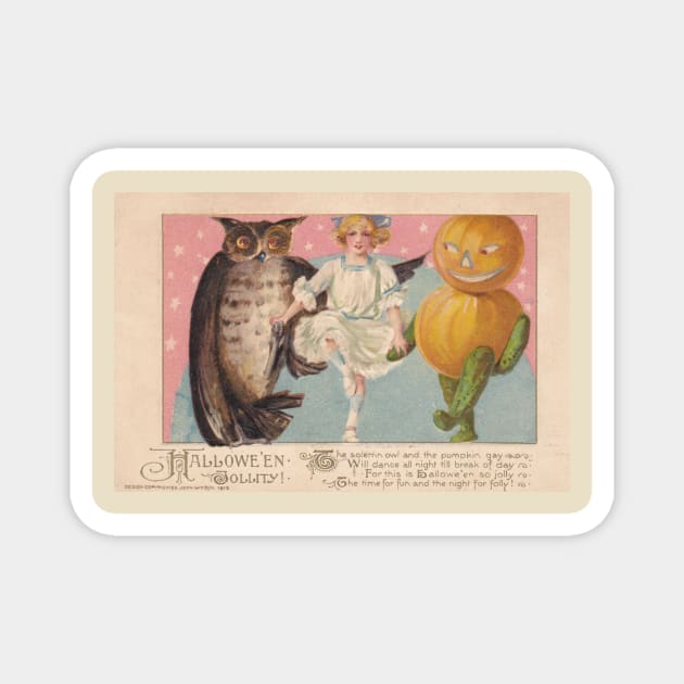 Owls and Angels and Pumpkins, Oh My! Magnet by Star Scrunch