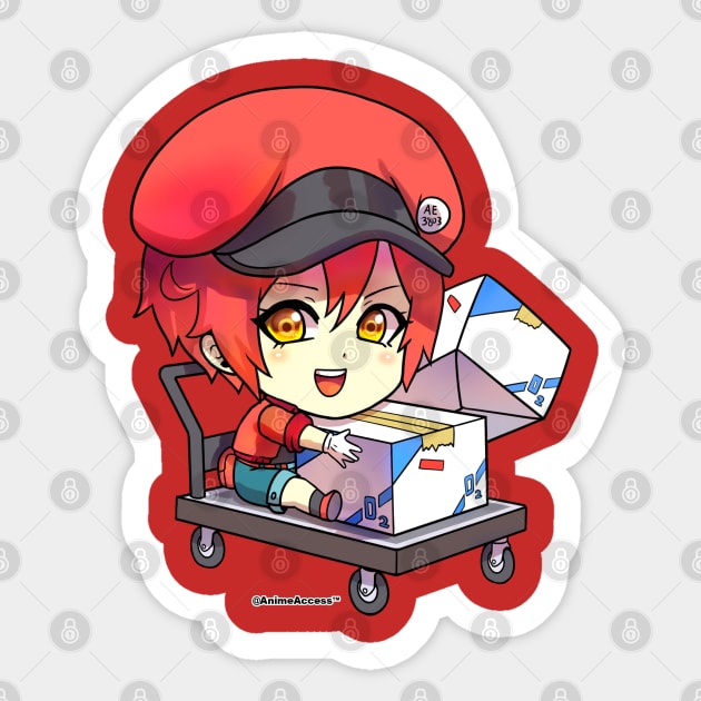 cells at work red blood cell with BACK PRINT - Red Blood Cell - Sticker