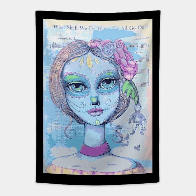 Sugar Skull Girl 2 of 3 Tapestry by LittleMissTyne