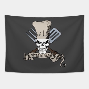 Maitre de Cuisine - Chef Skull Tapestry