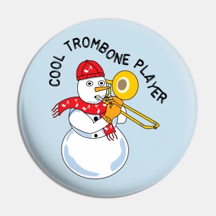 Cool Trombone Snowman Pin