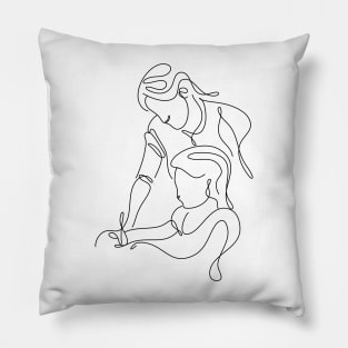 Women Day Line Art Minimal Pillow