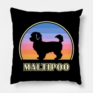 Maltipoo Vintage Sunset Dog Pillow