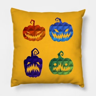 Different Scary Pumpkin Faces Pillow