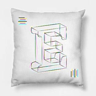 E - cmyk strokes Pillow