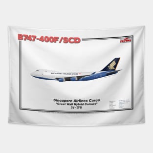 Boeing B747-400F/SCD - Singapore Airlines Cargo "Great Wall Hybrid Colours" (Art Print) Tapestry