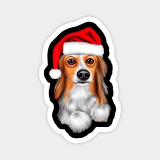 Basset Hound in a Christmas Hat Magnet