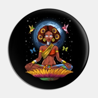 African Woman Hippie Yoga Pin