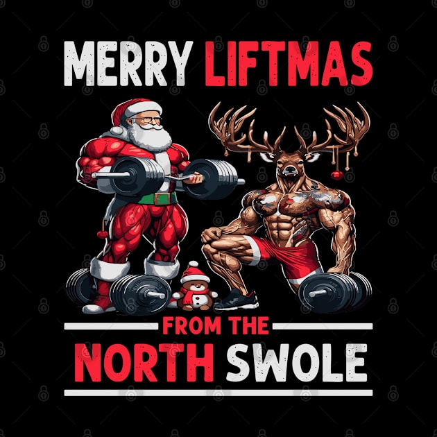 Merry Liftmas From North Swole Muscle Santa Weightlifting by rhazi mode plagget