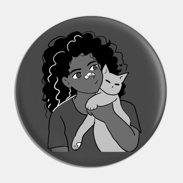 Cute girl holding gray kitten Pin by Mayarart