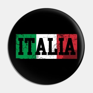 Italia Italian Flag Italy Vintage Distressed Pin