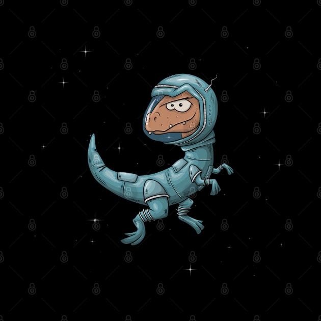 Velociraptor Astronaut Dino Raptor in Outer Space by SkizzenMonster