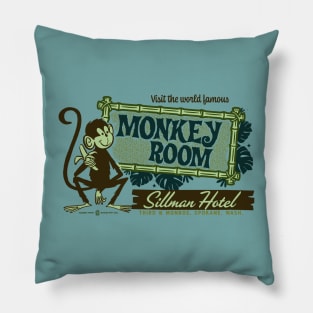 World Famous Monkey Room Vintage Spokane Washington Pillow