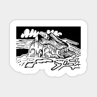 Rock of Gibraltar (Black and white) Magnet