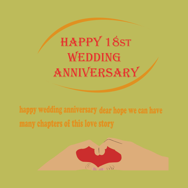 happy 18st wedding anniversary by best seller shop