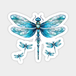 Aqua Blue Dragonflies Magnet