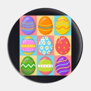 Cute Colorful Easter Egg Pop Art Pin