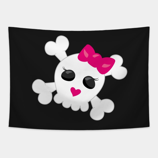 Cute Skull and Cross Bones Tapestry by CraftyCatz