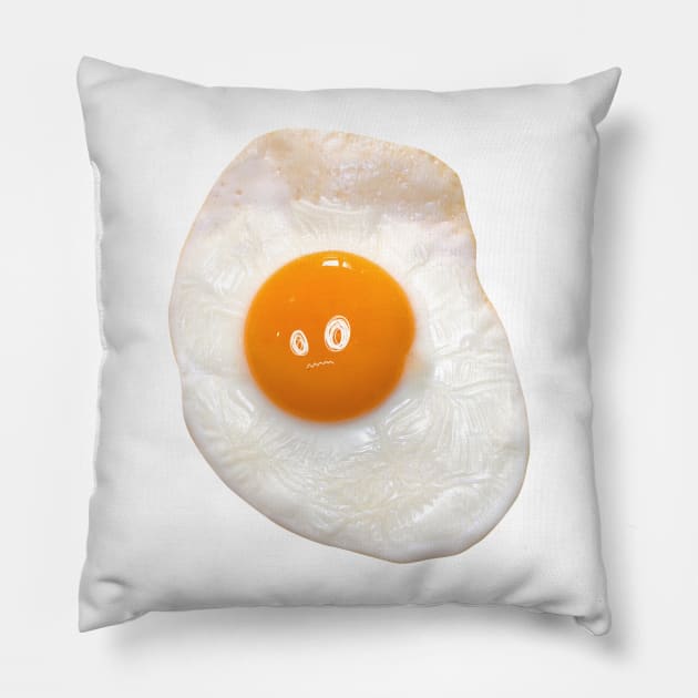 weird egg guy eggo Pillow by Surplusweird