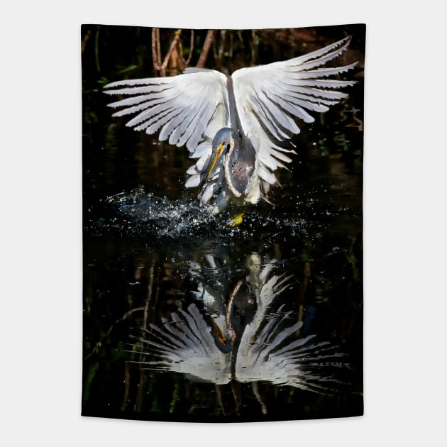 Reflected Heron Tapestry by SandroAbate