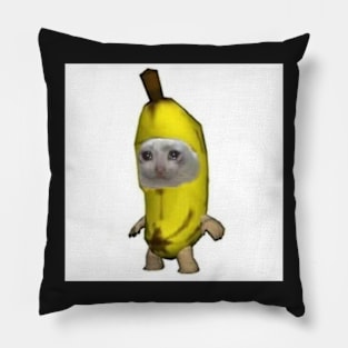 sad banana cat Pillow