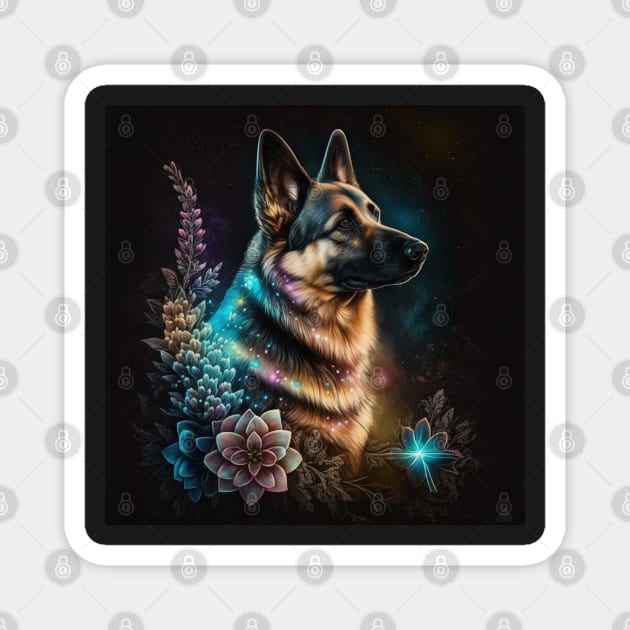 Glowy German Shepherd Magnet by Enchanted Reverie