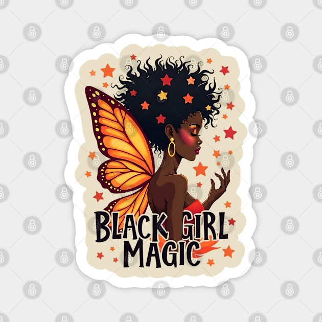 Black Girl Magic - Butterfly Magnet by UrbanLifeApparel