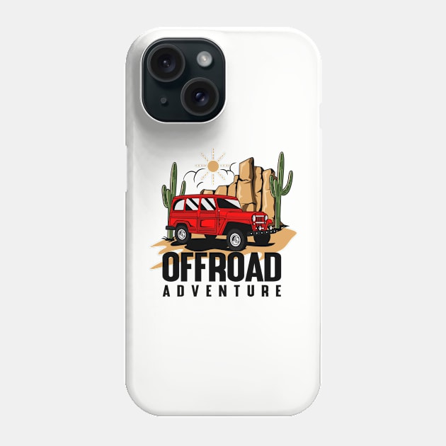 RED CAR OFFROAD ADVENTURE Phone Case by beanbeardy