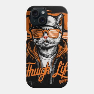 Thug Life Cat Design in Vibrant Colors Phone Case