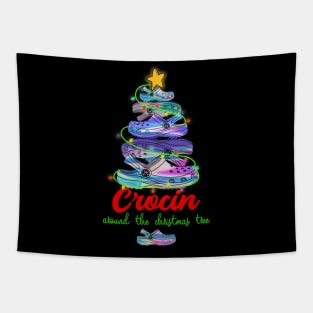 Crocin around the christmas tree Funny Christmas 2020 Gif Tapestry