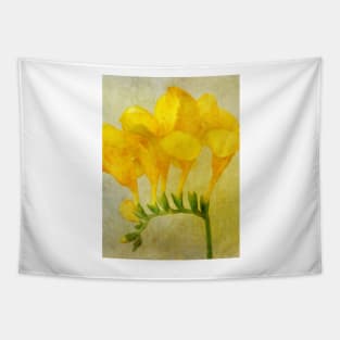 Vintage Yellow Freesia Tapestry