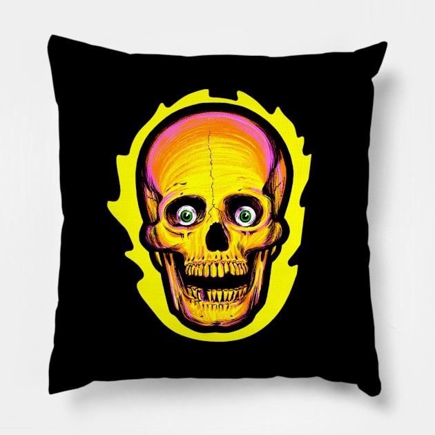Flaming Skull Pillow by zombill