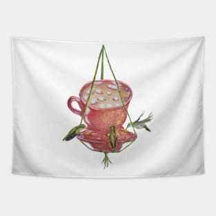 Hummingbird Hot Chocolate Tapestry