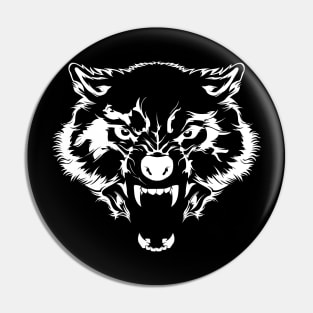 Wolf Head Hand Drawn Pin