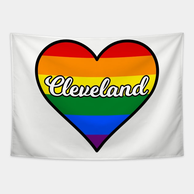 Cleveland Ohio Gay Pride Heart Tapestry by fearcity