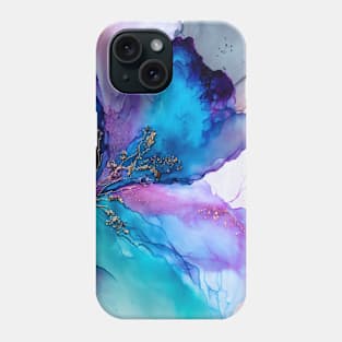 Violet Blue Garden - Abstract Alcohol Ink Art Phone Case