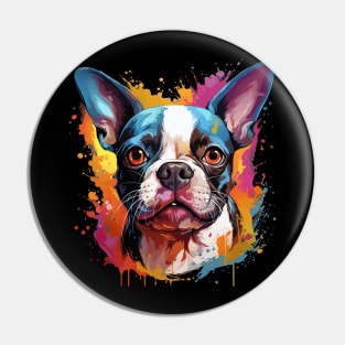 Boston Terrier Rainbow Pin