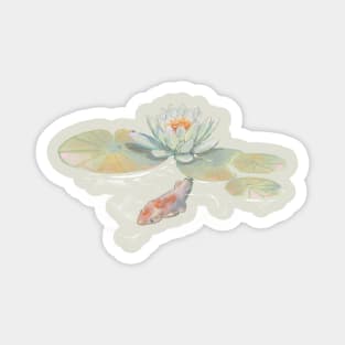 Lotus and koi Magnet