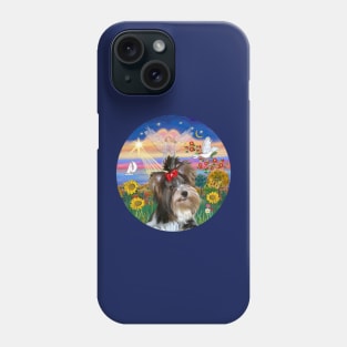 "Autumn Angel" with a Biewer Yorkshire Terrier Phone Case