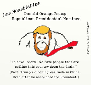 Donald OranguTrump has his clothing made in China Magnet