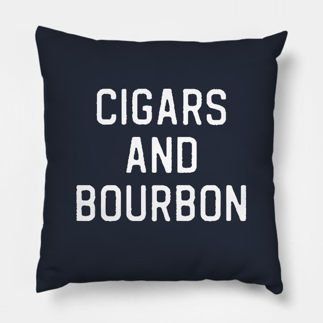 Funny Bourbon Lover Gift Cigar Lover Gift Cigars and Bourbon Pillow by kmcollectible