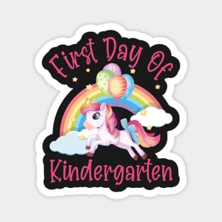 Cutesy Unicorn and Rainbow | First Day of Kindergarten Magnet