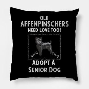 Senior Dog Adoption T-Shirt for Affenpinscher Dog Lovers Pillow