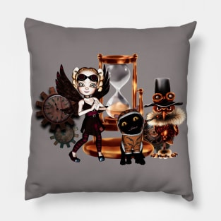 Cute little steampunk friends Pillow