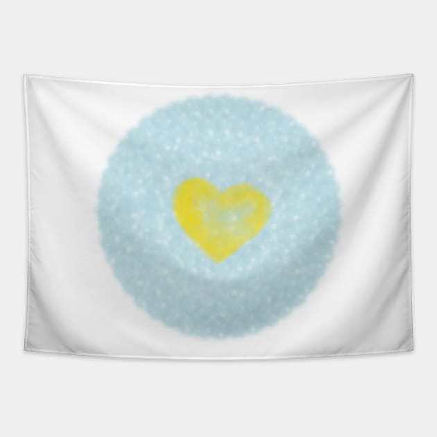 Heart in a Circle Minimal Design Tapestry by HiddenPuppets