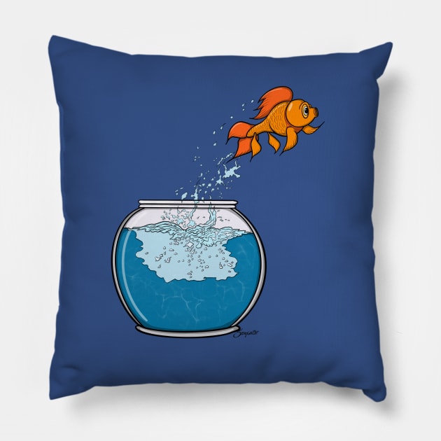 GOLDFISH LOVER Pillow by ScottyGaaDo