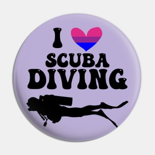 I Heart Scuba Diving (Bisexual Flag) Pin