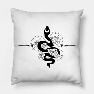 Snake and Roses Pillow