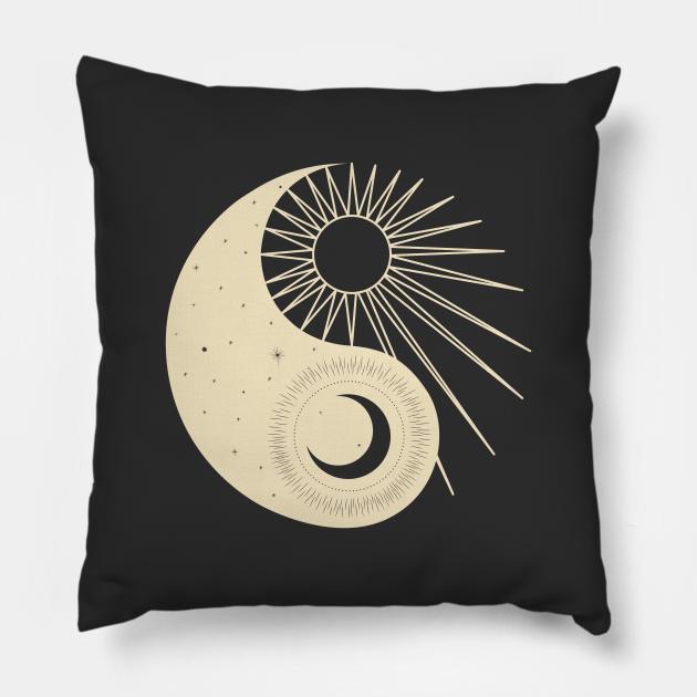 Yin and Yang Moon and Sun Pillow by Zombie Girls Design