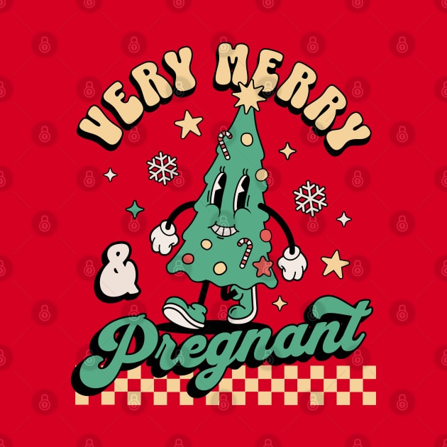 Very Merry and Pregnant - Christmas Pregnancy Announcement by OrangeMonkeyArt